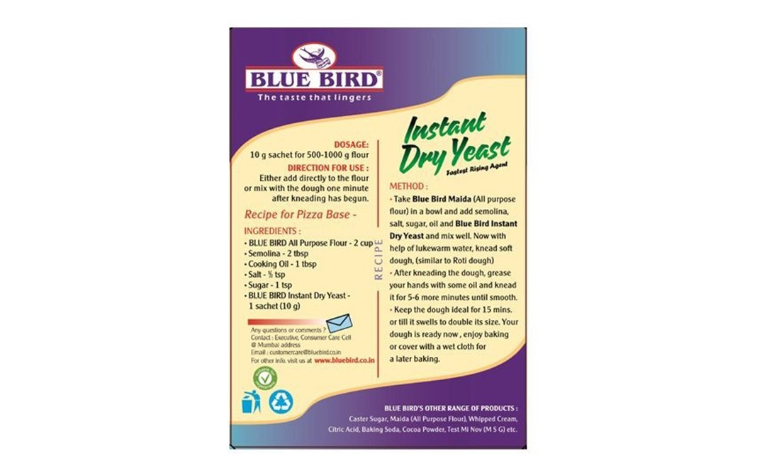 Blue Bird Instant Dry Yeast    Box  20 grams